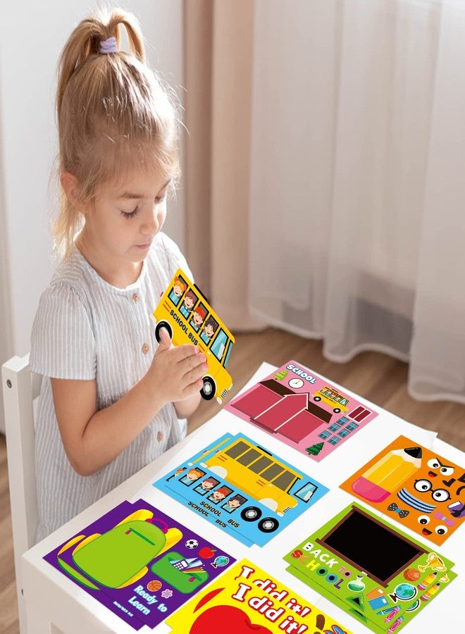 Haooryx Back to School Make a Face Sticker Games - 36Pcs First Day of School Make Your Own Stickers for Kids Art Craft Education Activities Toys Classroom Rewards Kids Birthday Theme Party Favor Gift - Image 5